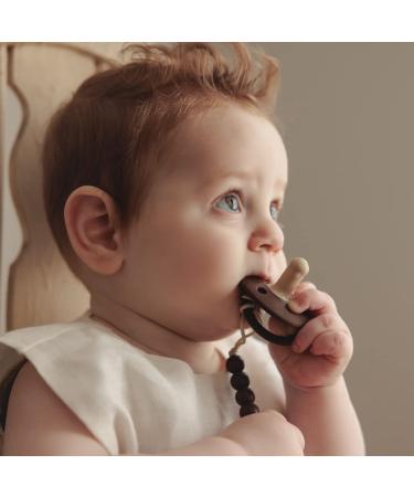 Bleu La La Lulababe Pacifier Clip - 1 Pack (Mocha) | Stylish and Practical Baby Accessory - Buy Online on GoSupps.com