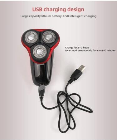 Buy Portable Electric Razor for Men 3 in 1 Waterproof Shaver USB & Car Charging Ideal for Beard & Baby Hair Red - Buy Online on GoSupps.com