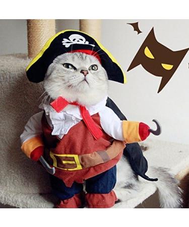 Idepet Caribbean Pirate Cat Costume & Hat - Funny Pet Clothes for Dressing up Parties (M) - Buy Online on GoSupps.com