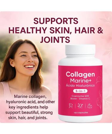 Nitidissima Nutribrain Hydrolyzed Marine Collagen + Hyaluronic Acid Formula 5-in-1 Beauty & Wellness Blend with CoQ10 Biotin & Vitamin C Vegan Friendly Non-GMO 150 Capsules - Buy Online on GoSupps.com