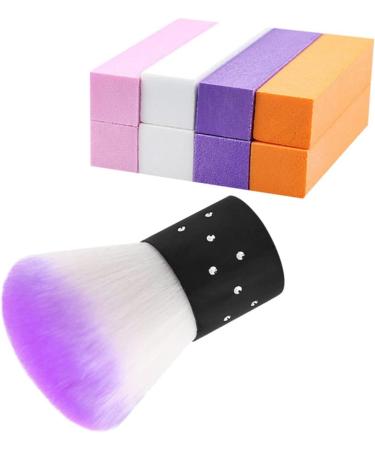 Healeved 1 Set High Elastic Sponge Nail Art Tool Professional Nail File Pedicure Kit Nail Art Remover Nail Dust Collector Finger Nail Files Toenail File High Elasticity Tofu Cubes Purple - Buy Online on GoSupps.com