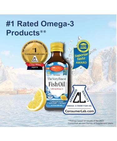 Liquid Fish Oil Natural Lemon 1600 mg Nowregian Fish Oil 200 ml - Buy Online on GoSupps.com