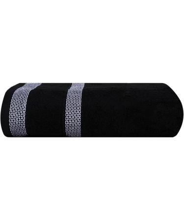 CASA COPENHAGEN Solitaire 600 GSM 6-Piece Towel Set - Black + White | Super Soft Egyptian Cotton Towels for Bathroom, Kitchen & Shower - Buy Online on GoSupps.com
