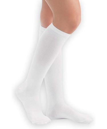 Collections Etc Men's Compression Trouser Socks Pair Firm 20-30 mmHg White Small - USA Made - Buy Online on GoSupps.com