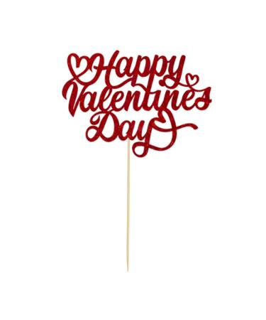 Cake Topper Valentine's Day Cupcake Toppers Cake Decorations Glitter Cake Topper Love Heart Cake Decoration for Wedding Love Valentine Party Supplies
