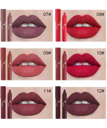 Nude Matte Lipstick Pen Set - 12 Colors, Waterproof & Long-lasting | Non-Fading Matte Lipliner Lip Pen Set for Women & Girls - Buy Online on GoSupps.com