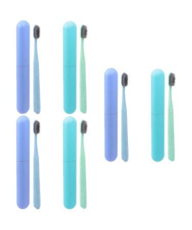 Minkissy 6 STK toothbrush set travel toothbrush travel toothbrush small toothbrush super soft toothbrush gum care toothbrush tools for tooth cleaning household gift travel