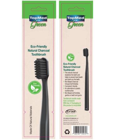 Black Handle Charcoal Toothbrush Charcoal Soft BRISTLES PLA Black Handle Silver HOT Stamping Logo