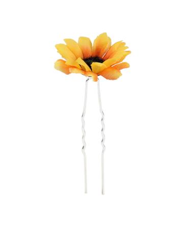 Bridal Wedding Sunflower Hair Pins Clips - 10Pcs Yellow Set for Bridesmaids & Proms - Buy Online on GoSupps.com