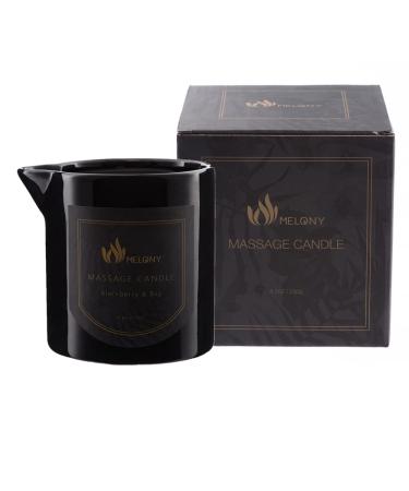 MELONY Massage Oil Candle for Pure Relaxation- 8.1 oz- Moisturizing Essential Oil Body Massage Candle for Home Spa- Amazing Gift for Women & Men (BlackBerry & Bay)