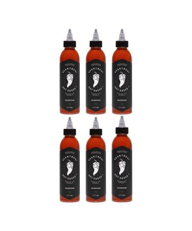 Heartbeat Hot Sauce - Scorpion 177ml - Small Batch & Handmade Vegan Gluten Free Preservative Free Featured on Hot Ones Season 13 (6 pack) 177 ml (Pack of 6)