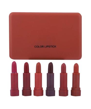 6 Color Set Matte Lipstick - Waterproof Nourishing Rose Scented Non-Stick Cup Moisturizing Lip Cosmetics - Buy Online on GoSupps.com