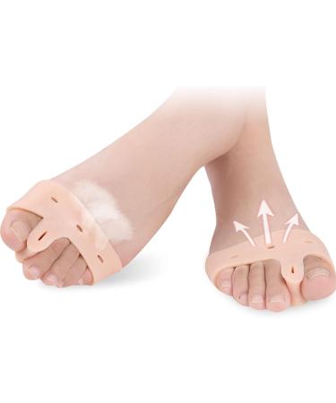 Silicone Toe Separator Spacers for Athletes - Hallux Valgus Correctors & Bunion Relief - Toe Stretcher for Overlapping Toes - Skin Color - Buy Online on GoSupps.com