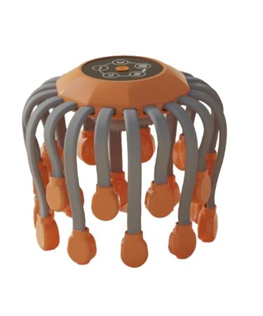 LOUFY 20 massage heads scalp head massager red light therapy vibrator octopus scratches for relaxation stress durable simple installation (orange)