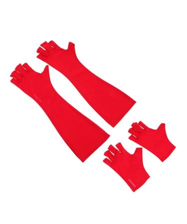 Beavorty 2 Pairs nail gloves manicure gloves fingerless gloves nail gel Summer Outdoor Gloves Manicure Dryer Gloves sun protection gloves Skin Protective Gloves Salon Supply Anti-UV Gloves 25X9X0.4CM