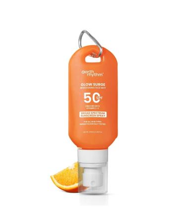 Earth Rhythm Glow Surge Sunscreen Spray SPF 50 Broad Spectrum Lightweight Brightening Sunscreen for UVA Protection For all skin types - 100ml