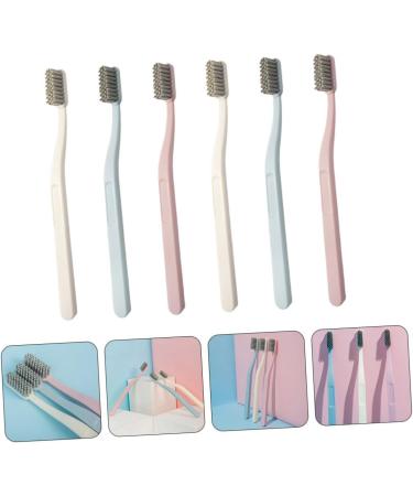 Iwowhero 6-Piece Stiff Brush Set for Adults - Manual Tooth Stain Remover & Hard-Toothbrush Cleaner - Buy Online on GoSupps.com