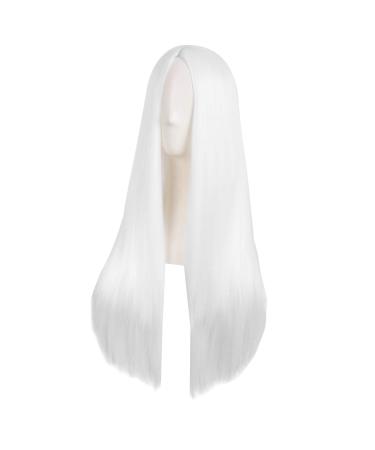 MapofBeauty 28 Inch Women's Long Straight Synthetic Wig - Special Natural White Hair - Buy Online on GoSupps.com