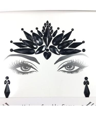 Black Face Jewels for Makeup, Festival, Halloween & Rave - Peacock Tail Rhinestone Sticker - Buy Online on GoSupps.com