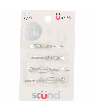 Scunci Real Style Spotlight Stone Bobby Pins - 4 Pack for Elegant Hair Accessories - Buy Online on GoSupps.com