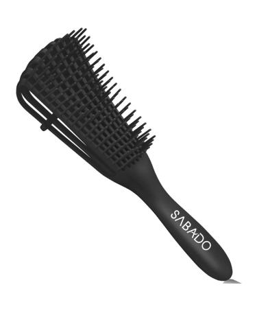 Detangling Brush for Afro America/African Hair, Textured 3a to 4c Kinky Wavy/Coily/Wet/Dry/Oil/Thick/Long/Curly Hair Detangler (Black) Black 1