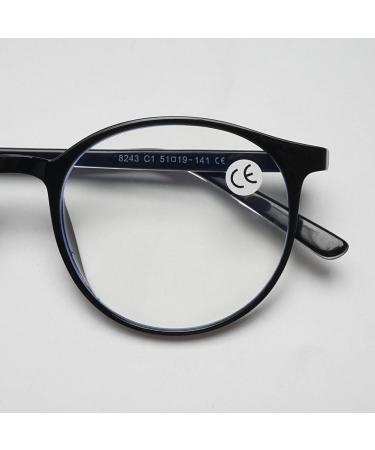 Koosufa Retro Round Blue Light Filter Glasses | Ultra-Light TR90 Frames | Anti-Fatigue & Gaming Glasses for Women - Matt Black with Case - Buy Online on GoSupps.com