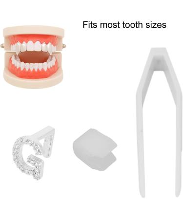 Plated English Letter G Teeth Brace Cosplay Festival Party Hip Hop Teeth Decoration (Silver) - Buy Online on GoSupps.com