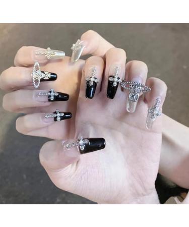 20 Pcs Rhinestones Nail Art Charms - Cross Bear & Butterfly Nail Decorations for DIY Design & Craft - Buy Online on GoSupps.com