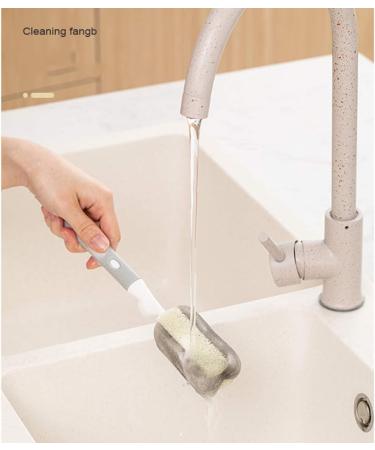 2pcs Bottle Brush Cleaner Sponge Cup Brushes with Long Handle Kitchen Scrub for Baby Bottle Coffe Tea Glass Cup Washing Cleaning Tools with Retractable handle - Buy Online on GoSupps.com
