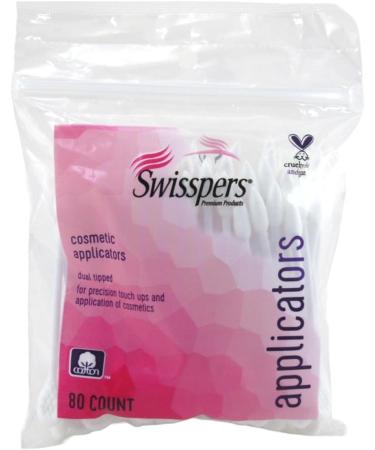Swisspers Cotton Swabs 80 Count - Cosmetic Applicators (Pack of 2) | International Shipping Available - Buy Online on GoSupps.com