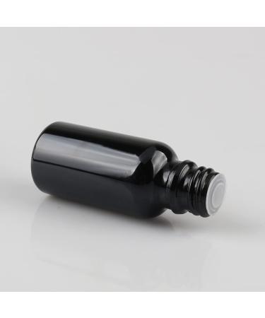 Tianzd 6-Piece 20ml Gloss Black Glass Bottles - Sealed Stopper & Gold Aluminum Cap for Perfume Aromatherapy & Massage Oils - Buy Online on GoSupps.com