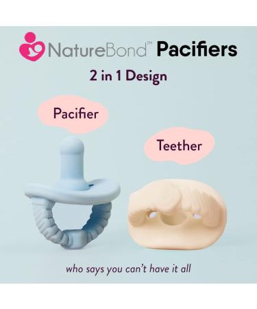 NatureBond Baby Silicone Pacifiers (2 Packs) + Pacifier Case | Soothie Pacifier 6-18 Months | Blue & Cream | BPA-Free Food Grade Silicone Binkies Baby Boy Pacifier Chupones para Bebes Ivory Cream and Bubble Blue 2 Coun... - Buy Online on GoSupps.com