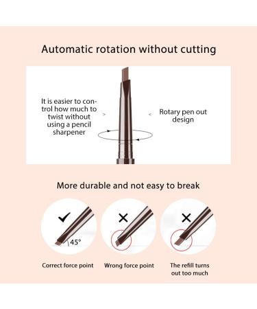 Maedack Eyebrow Pen - 1PCS Makeup Double Head Automatic Eyebrow Pencil Natural Waterproof Lasting Eyebrow Pen with Eyebrow Brush brown - Buy Online on GoSupps.com