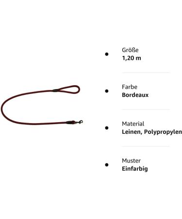Premium 1.20m Burgundy Rope Leash with Hand Loop - 27 Colors 7 Lengths - Ideal for International Shipping - Buy Online on GoSupps.com