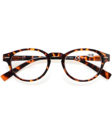 Eyekepper Retro Keyhole Oval Round Readers - Tortoise Spring Hinges +2.00 Reading Glasses for Stylish Vision - Buy Online on GoSupps.com