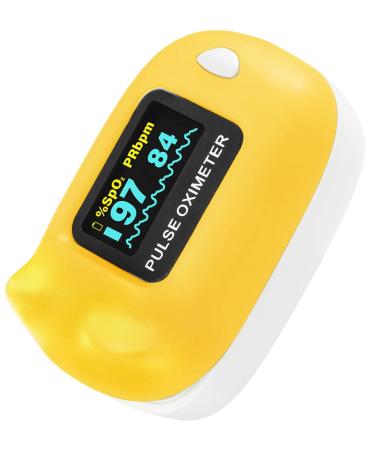 Child Pulse Oximeter Blood Oxygen Saturation Monitor Neck/wrist Cord Batteries included Yellow