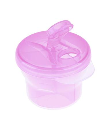 Non-Spill Rotating Milk Powder Formula Dispenser Portable Outdoor Food Container 3 Compartments Storage Feeding Infant Newborn Snack Box (Pink)