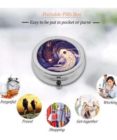 Koi Fish Ying Yang Design Custom Round Pill Box | Unique Medicine Organizer & Coin Purse - International Shipping Available - Buy Online on GoSupps.com