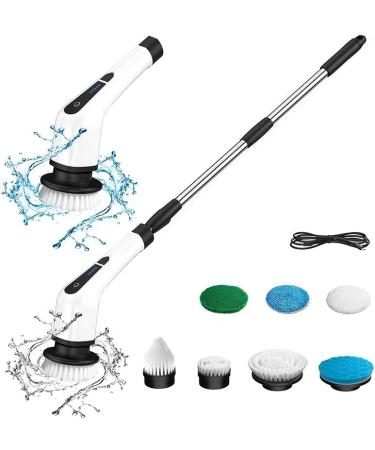 2023 Electric Spin Brush - Effortless Tub Scrubber - 7 Replaceable Brushes - Adjustable Handle - Modern Design - Buy Online on GoSupps.com