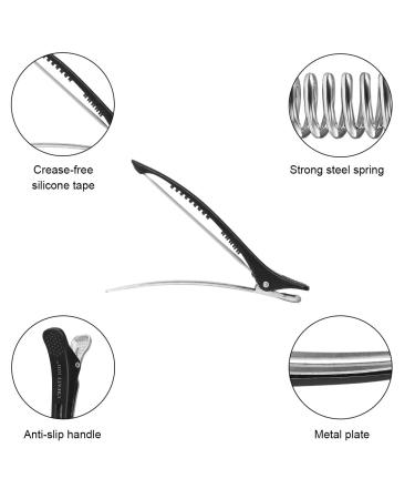 Foamia 12 Pack Salon Hair Clips for Styling Thick & Thin Hair - No-Trace Duck Teeth Hair Accessory (White+Black) - Buy Online on GoSupps.com