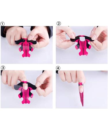 BeautyLeader 100Pcs/Roll Adhesive Nail Forms System Nail Sticker for UV Gel Acrylic Nail Tips Extension - Buy Online on GoSupps.com