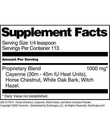 Horse Chestnut Cayenne Witch Hazel and More Complex Powder (4 oz ZIN: 517074) - 3 Pack - Buy Online on GoSupps.com