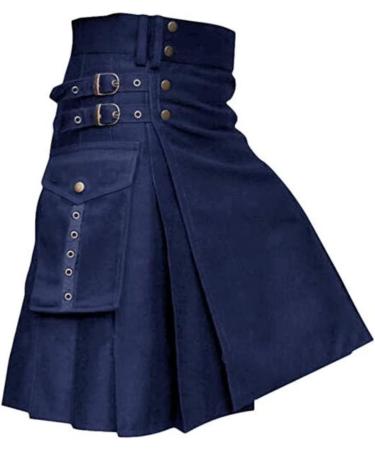 Men's Scottish Kilt - Classic Goth Utility Rock with Pockets | Modern Fashion Culottes in Split Color - Stylish Scottish Style for Every Occasion - Buy Online on GoSupps.com
