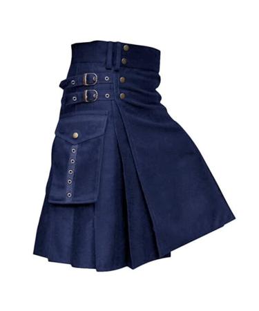Scottish kilt men fold skirt design men scottish skirt comfortable fabric for you to wear Scottish hybrid garden casual highland bulk rock skater smooth zipper striped xxl t001 navy
