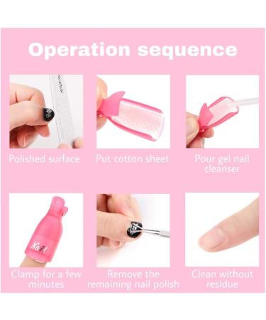 Hanyousheng Acrylic Gel Polish Clips - 10 PCS Nail Art Remover Soak Off UV Manicure Wrap Tool in Rose Red - Buy Online on GoSupps.com