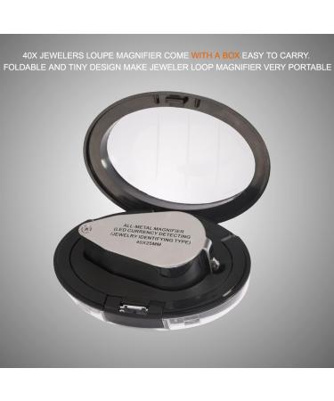 KINGMAS 40x Jeweller Loupe Folding Magnifying Jewelry Eye Magnifier With LED Light Illuminated (LED Currency Detecting/Jewlers Identifying Type Lupe) - Buy Online on GoSupps.com