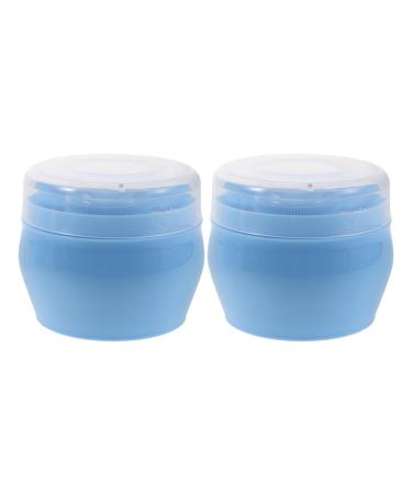 iplusmile Lot de 2 Bo tes Porte-houppette Bleu Ciel pour Poudre de B b Houppette Douce et Portable avec Dosage Pr cis R cipient Compact pour Soins Peau et Voyages B b