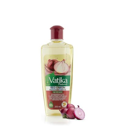 Vatika Naturals Red Onion Hair Oil 200 ml | For Anti-Hair Loss | Enriched with Rosemary and Olive Oil I 100% Natural Oil Extract | Strengthens Hair from Root to Tip