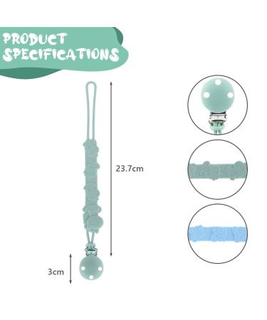Vicloon Silicone Pacifier Chain - 2 Pack Baby Clip for Girls & Boys - Ideal Gift in Blue & Green - Buy Online on GoSupps.com