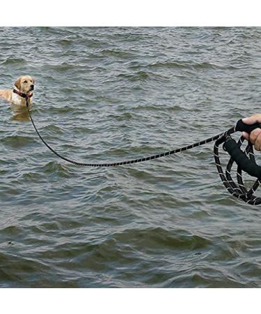 Plutus Pet Long Rope Dog Lead - 9m Reflective Nylon Training Lead for Small Medium Large Dogs - Heavy Duty, Comfortable Padded Handle - Black - Buy Online on GoSupps.com